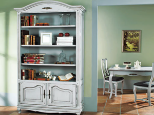 PR301 - Open solid wood bookcase with doors _ Interiors Italia